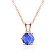 14K rose gold necklace and pendant with sapphire