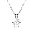 White topaz pendant for necklaces in 14 carat white gold
