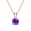 Amethyst pendant for necklaces in 14K rose gold