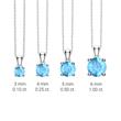 14 carat white gold pendant with blue topaz