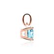 14K rose gold necklace with blue topaz