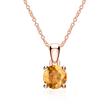 Necklace In 14K Rose Gold With Citrine