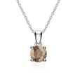 Smoky quartz pendant for necklaces in 14K white gold