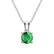 Pendant in 14K white gold with emerald