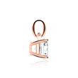 Necklace and pendant in 14K rose gold with white topaz
