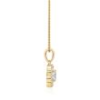 Golden necklace with halo diamond pendant