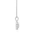 Necklace with halo diamond pendant in white gold