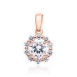 Rose gold diamond necklace with pendant, lab grown