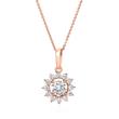 Rose gold ladies' pendant with diamonds