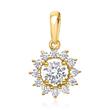 Golden halo pendant with lab grown diamonds