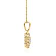 Halo necklace with lab grown diamond pendant in yellow gold