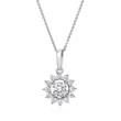 Lab grown diamond pendant Halo in white gold or platinum