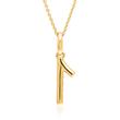 Number pendant 1 in 14K gold with sapphires, coloured