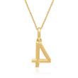 Chain and number pendant 4 in 14-karat gold, sapphires