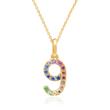 14K gold chain number 9 with sapphires, multicoloured