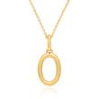 Number pendant 0 in 14K gold with colourful sapphires