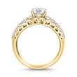 Golden diamond ring for ladies, engravable