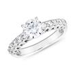 White gold or platinum engagement ring with diamonds