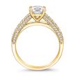 Golden engagement ring with diamonds, engravable