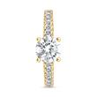 Engravable diamond ring for ladies in yellow gold