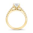 Engravable diamond ring for ladies in yellow gold