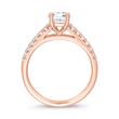 Rose gold engagement ring with lab grown diamonds