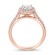 Roségoldener Halo-Ring mit Diamanten, gravierbar