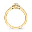 Golden halo ring with diamond setting, engravable