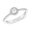 Halo diamond ring in white gold or platinum, lab grown