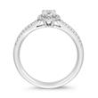 Halo diamond ring in white gold or platinum, lab grown