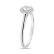 White gold or platinum halo ring with diamonds