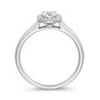 White gold or platinum halo ring with diamonds