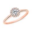 Lab grown diamond ring Halo in rose gold