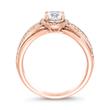 Halo diamond ring, lab grown, in rose gold