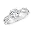 Lab grown diamond ring in white gold, platinum