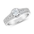 Diamond ring in white gold or platinum, engravable