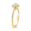 Golden halo diamond ring for ladies, engravable