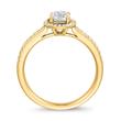 Golden halo diamond ring for ladies, engravable