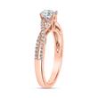 Anillo grabable de diamantes en oro rosa