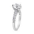 Engagement ring with diamonds in white gold or platinum