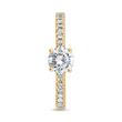 Golden lab grown diamond ring for ladies, engravable