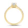 Golden lab grown diamond ring for ladies, engravable