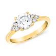 Anillo grabable de oro amarillo con diamantes