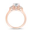 Engagement ring in rose gold with diamonds