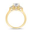 Lab grown diamond ring in yellow gold, engravable