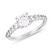 Engravable diamond ring in white gold or platinum