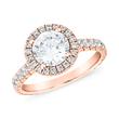 Rose gold halo ring with diamonds for women