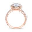 Anillo halo de oro rosa con diamantes para mujer