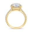 Diamond-set engagement ring in yellow gold, lab grown