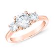 Rose gold Trinity engagement ring with diamonds